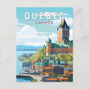 Postal Quebec Canadá Viaje Arte Vintage