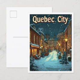 Postal Quebec City Canada Art Vintage Ilustracion de viaj