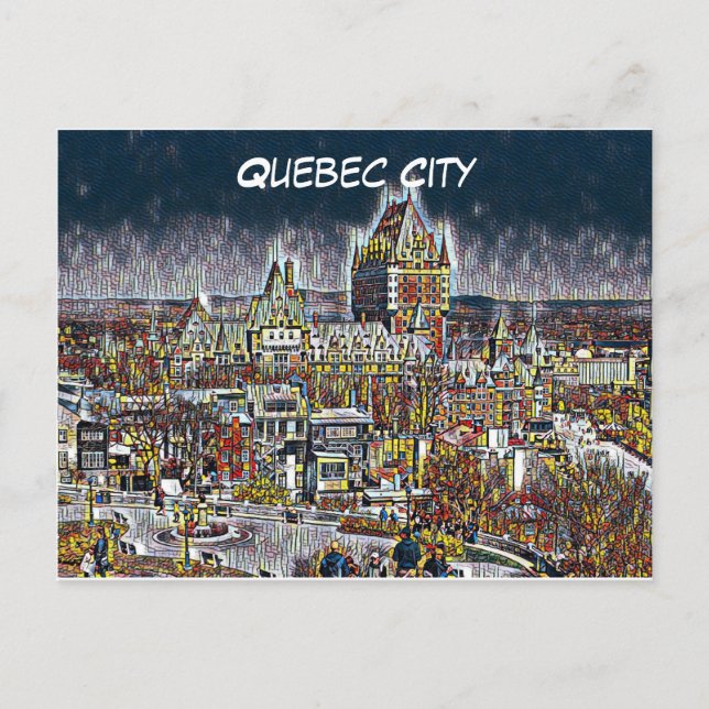 POSTAL QUEBEC CITY CANADÁ COMO ARTE POP (Anverso)
