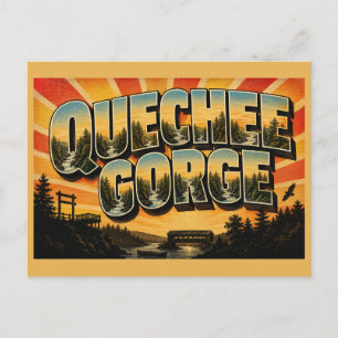 Postal Quechee Gorge VT Desfiladero Profundo Río Bosque A