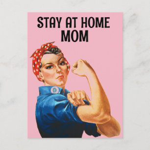 POSTAL QUÉDATE EN CASA MOM RETRO ROSIE THE RIVETER POSTCA