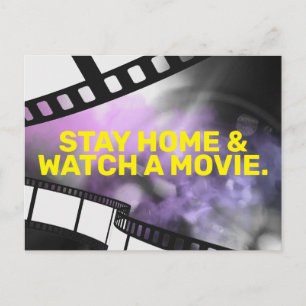 POSTAL QUÉDATE EN CASA Y OBSERVA UNA PELÍCULA