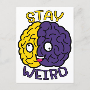 Postal Quédese raro - Face Brain