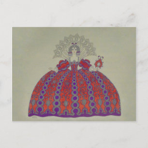 Postal Queen Fashion Plate ~ Postcard French Vintage
