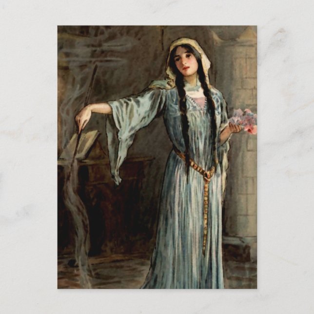 Postal "Queen Morgan Le Fay" por WH Margetson (Anverso)