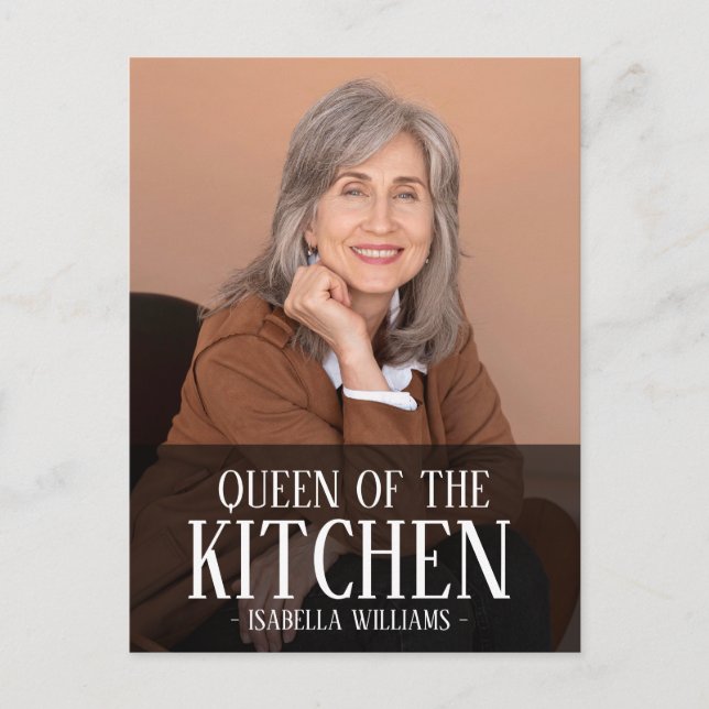 Postal Queen of the Kitchen Editable Photo Name Design (Anverso)