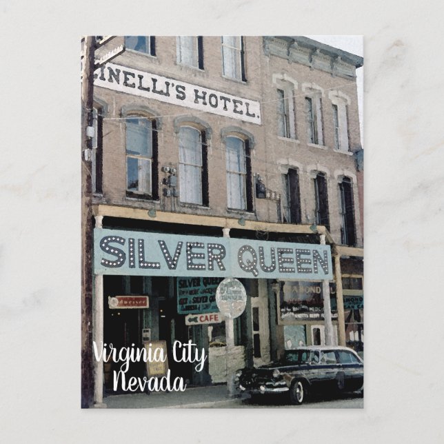 Postal Queen Postcard de Virginia City Nevada 1950 (Anverso)