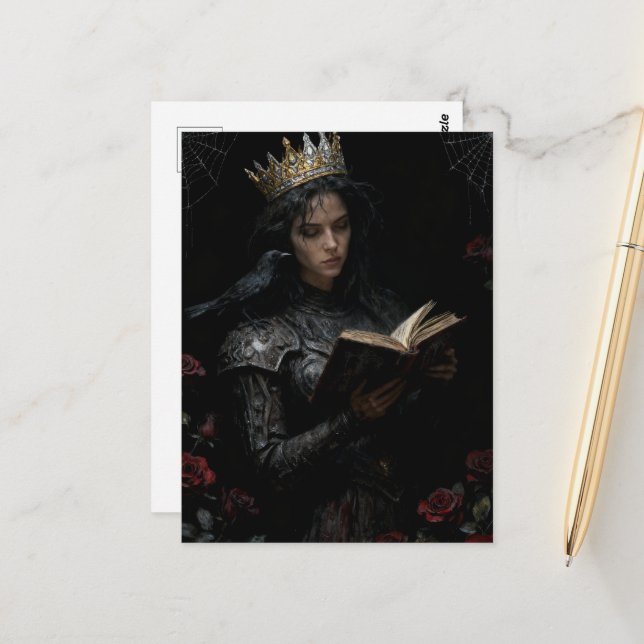 Postal Queen Reading a Book (Anverso/Reverso In Situ)