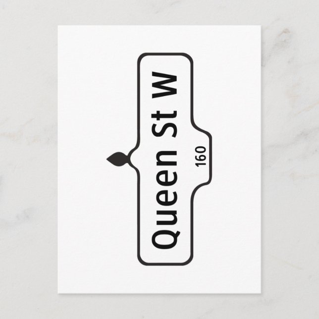 Postal Queen Street West, Toronto Street Rótulo (Anverso)