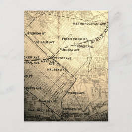 Postal Queens, mapa del vintage de NYC