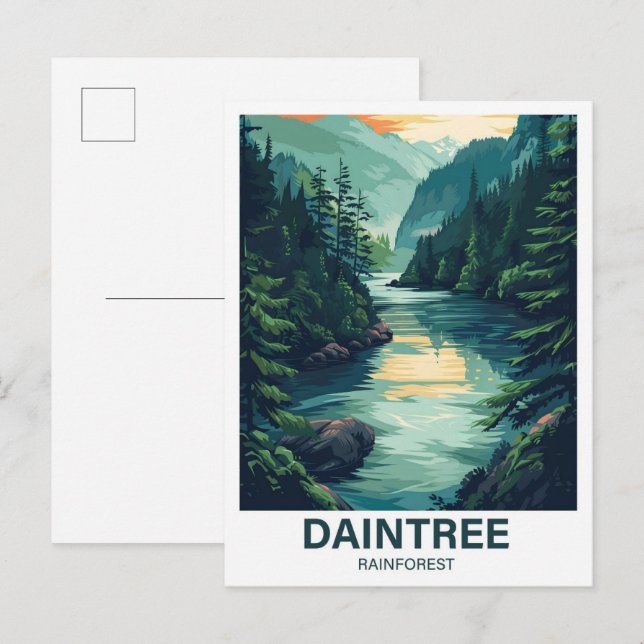 Postal Queensland Australia Viajes por Daintree Rainfores (Anverso / Reverso)
