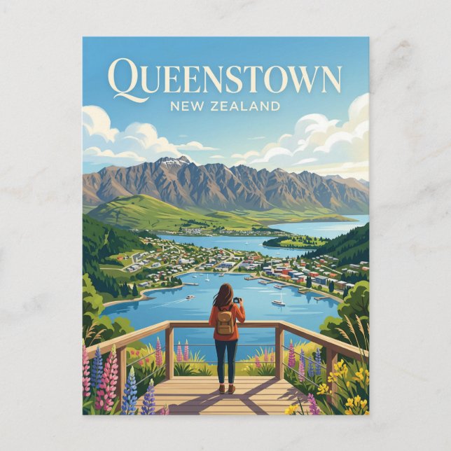 POSTAL QUEENSTOWN NUEVA ZELANDA (Anverso)