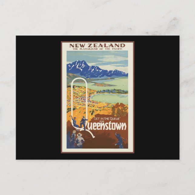 Postal Queenstown Nueva Zelanda (Anverso)