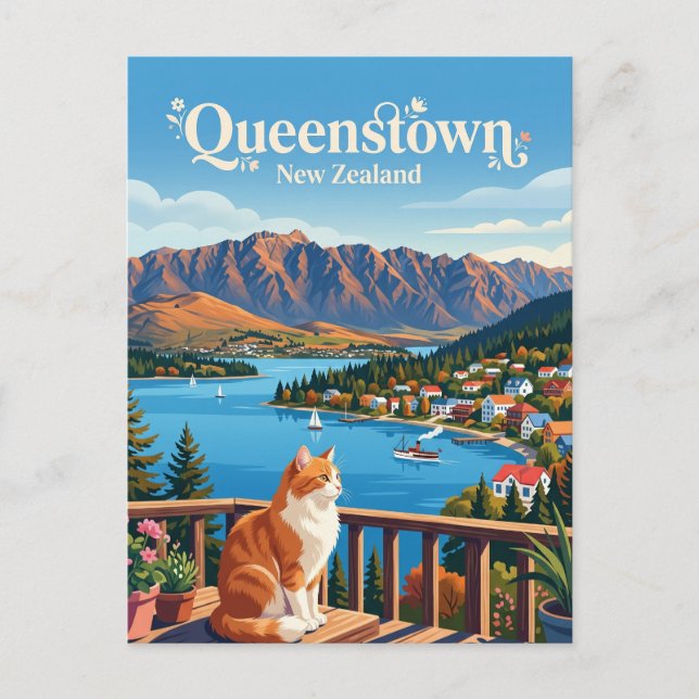 Postal Queenstown Nueva Zelanda (Anverso)