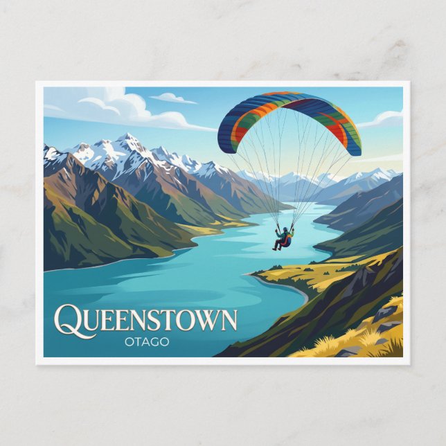 Postal Queenstown, Nueva Zelanda (Anverso)
