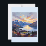 Postal Queenstown - Nueva Zelanda - Lago Wakatipu Sunset<br><div class="desc">Queenstown Nueva Zelanda - Lago Wakatipu Sunset - Grandes vibraciones</div>