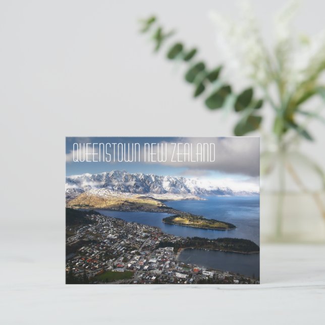 Postal Queenstown, Nueva Zelandia (Anverso de pie)