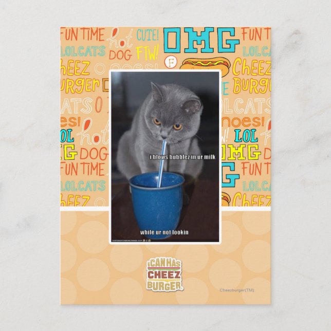 Postal Quema burbujas en tu leche (Anverso)