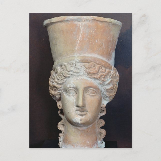 Postal Quemador de incienso de la cabeza de una mujer (Anverso)