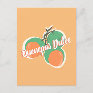 Postal Quenepas Lima Española Fruta Dibujada a Mano      