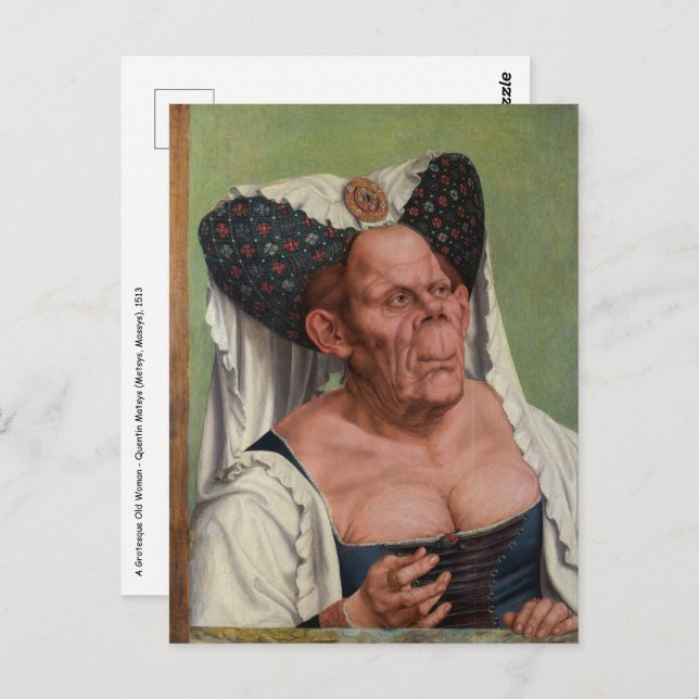 Postal Quentin Matsys - Una Grotesca anciana (Anverso / Reverso)