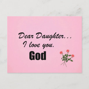Postal Querida hija, te amo. Dios mío