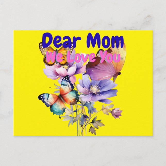 Postal Querida mamá, te amamos (Anverso)