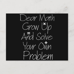 Postal Querida Math Crecer Y Resolver Tu Propio Problema