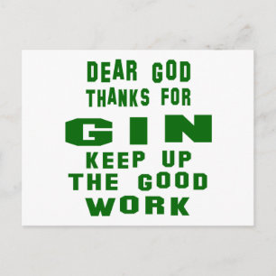 Postal Querido dios gracias por Gin.