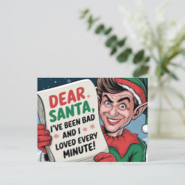 Postal Querido Papá Noel, he sido mal Navidad, diseño div