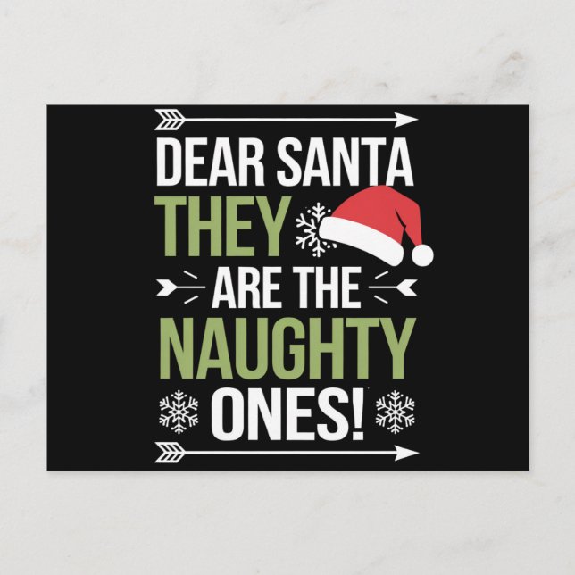 Postal Querido Papá Noel, son los Navidades traviesos (Anverso)