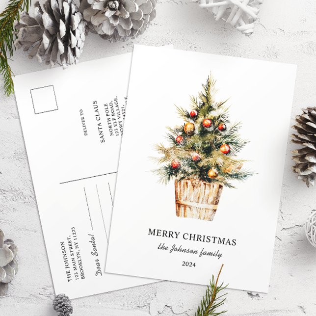 Postal Querido Santa Carta Feliz Navidad Árbol (Subido por el creador)
