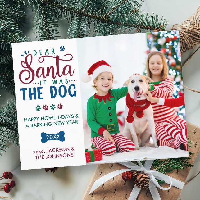 Postal Querido Santa, fue el perro cómico de niños y foto (Subido por el creador)