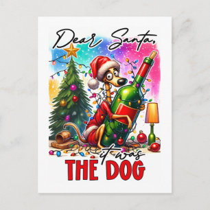 Postal Querido Santa Fue el Perro – Mascota Divertida de 