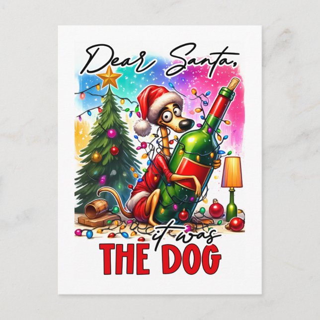 Postal Querido Santa Fue el Perro – Mascota Divertida de  (Anverso)