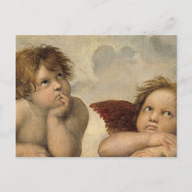 Postal Querubines Ángeles de Rafael (Anverso)