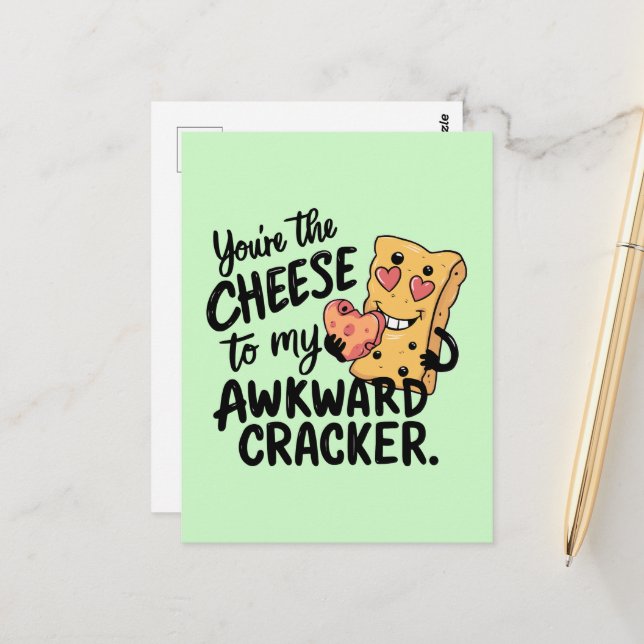 Postal Queso a mi incómodo | Divertido y lindo San Valent (Anverso/Reverso In Situ)