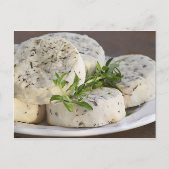 Postal Queso de cabra francés - chevre - con hierbas en u (Anverso)