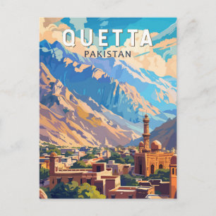 Postal Quetta Pakistan Viaje de arte