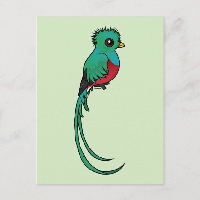 Postal Quetzal Birdorable Resplendante (Anverso)