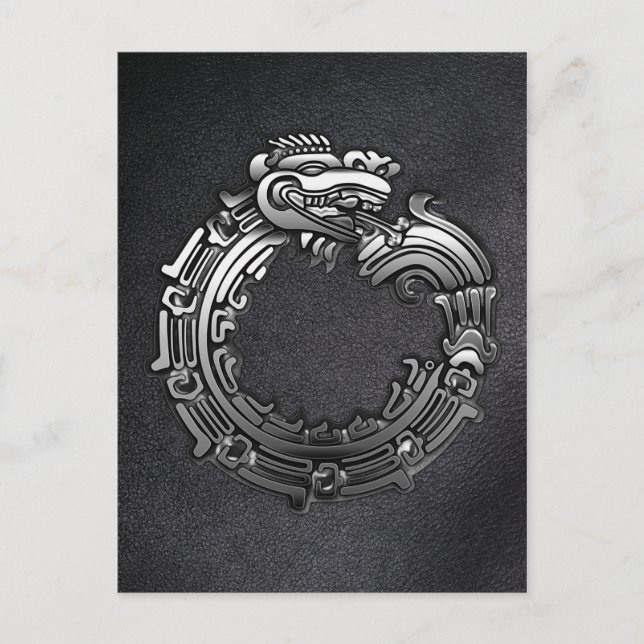 Postal Quetzalcoatl plateado (Anverso)