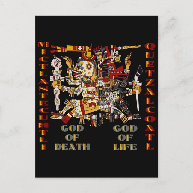 Postal Quetzalcoatl y Mictlantecuhtli (Anverso)
