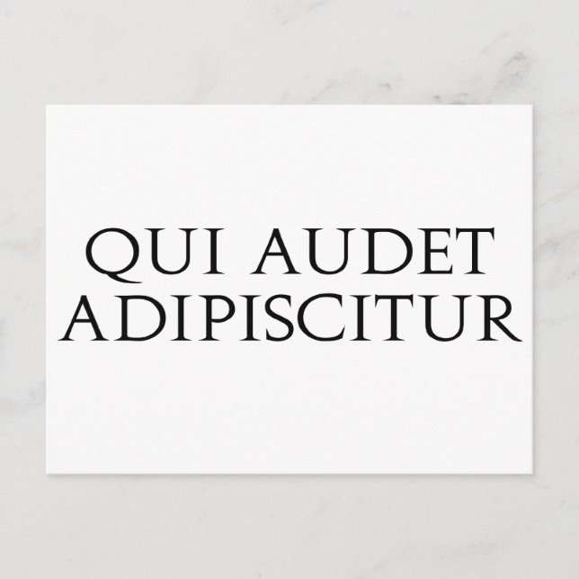 Postal Qui Audet Adipiscitur (Anverso)