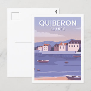 Postal Quiberon Francia Famoso Ilustracion de Viajes