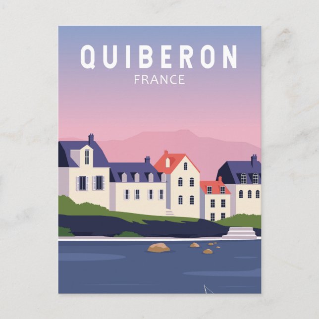 Postal Quiberon Francia Viajes Arte de época (Anverso)
