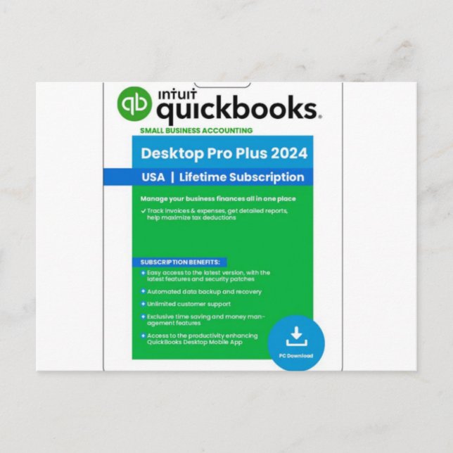 Postal Quickbooks Desktop Pro 2023 - intquickbooks.com (Anverso)