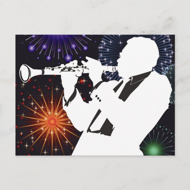 Postal ¿Quién es este hombre de clarinete? (Anverso)