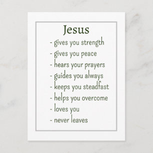 Postal Quien es Jesús Recordatorio Consolador Regalo