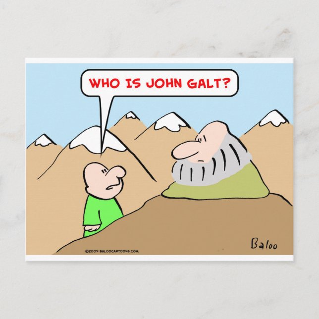 Postal quién es john galt ayn rand objetivism (Anverso)