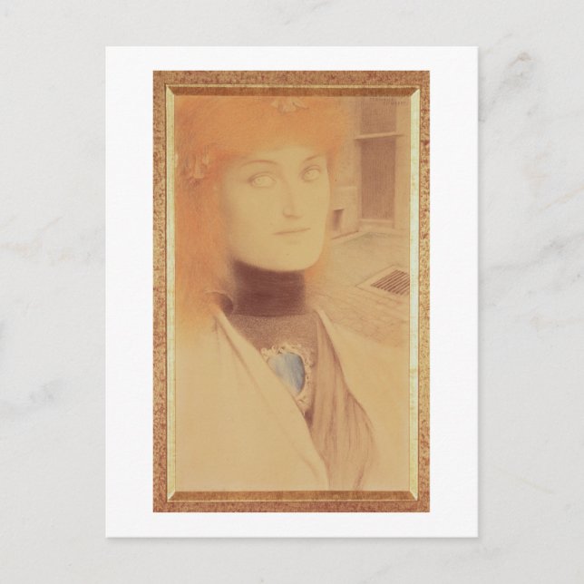 Postal ¿Quién Me Entregará? (lápiz de color sobre papel) (Anverso)